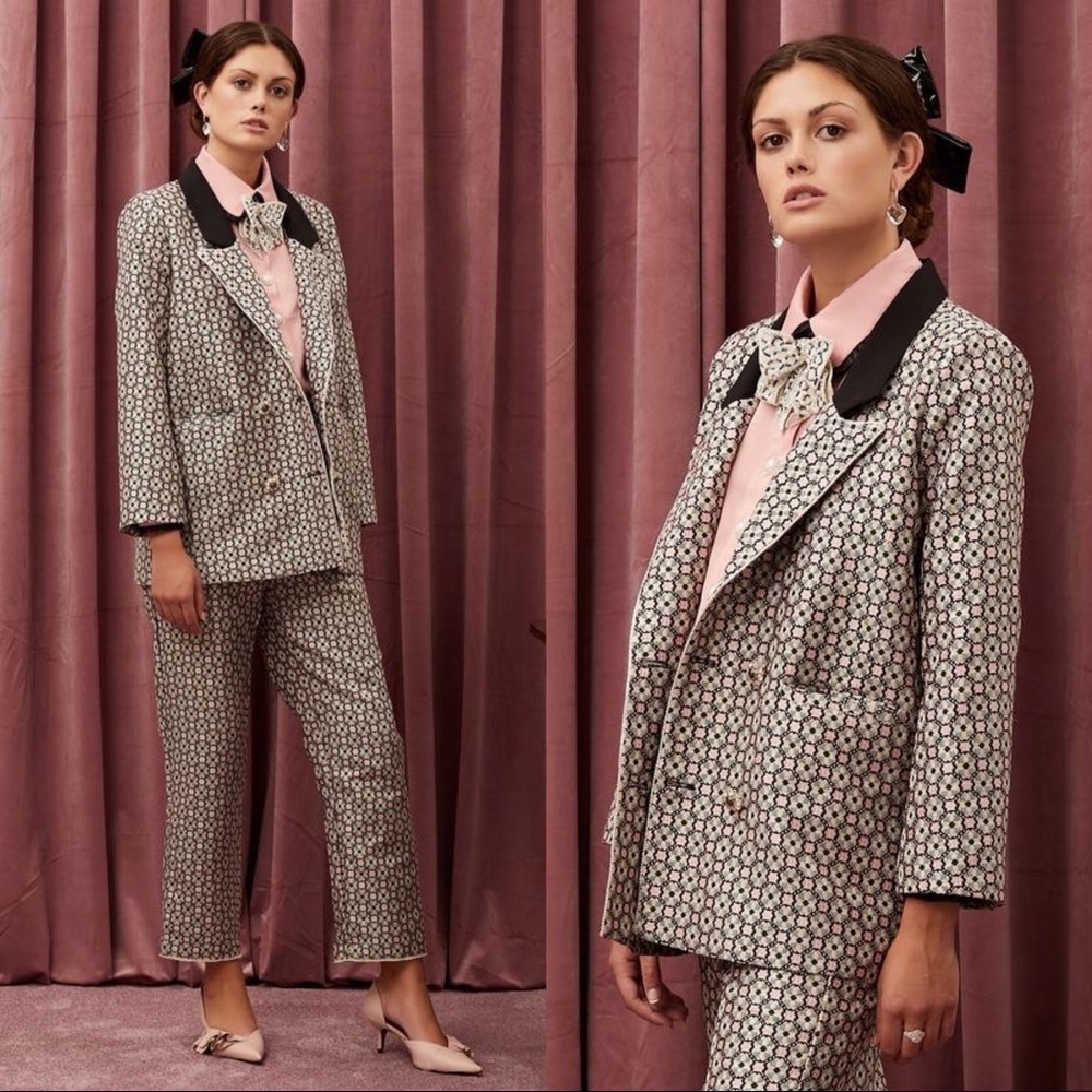 SISTER JANE HOSTESS JACQUARD TAPERED TROUSERS
